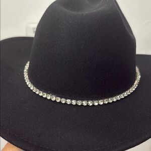 Black and Silver Rhinestone Western Hat